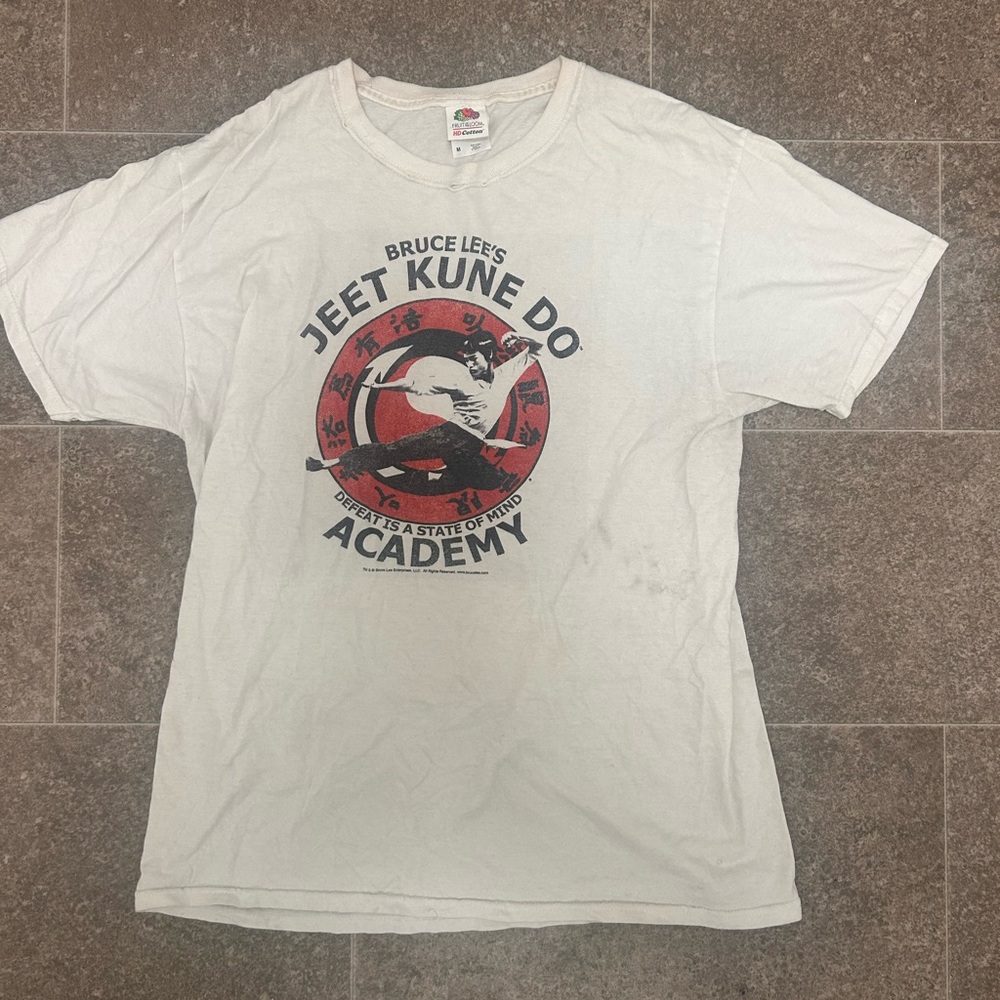 Vintage Bruce Lee Fruit of the Loom White Graphic T-Shirt